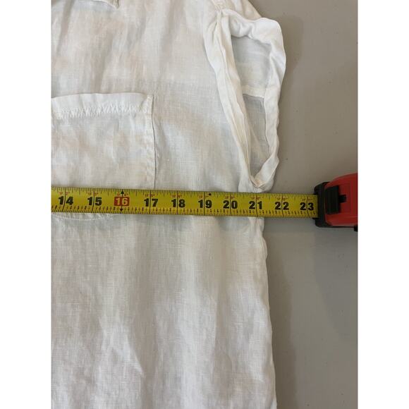 Linen Button Up Top M Minimalist Coastal Resort Palm Rustic Boxy Lagom Beach Air - Picture 12 of 14